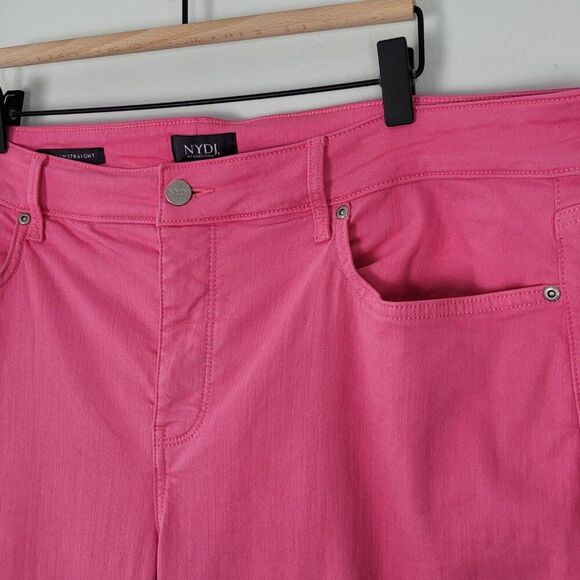 NYDJ Marilyn Straight Ankle Jeans Stretch Pink Peony Size 18W - Picture 9 of 15